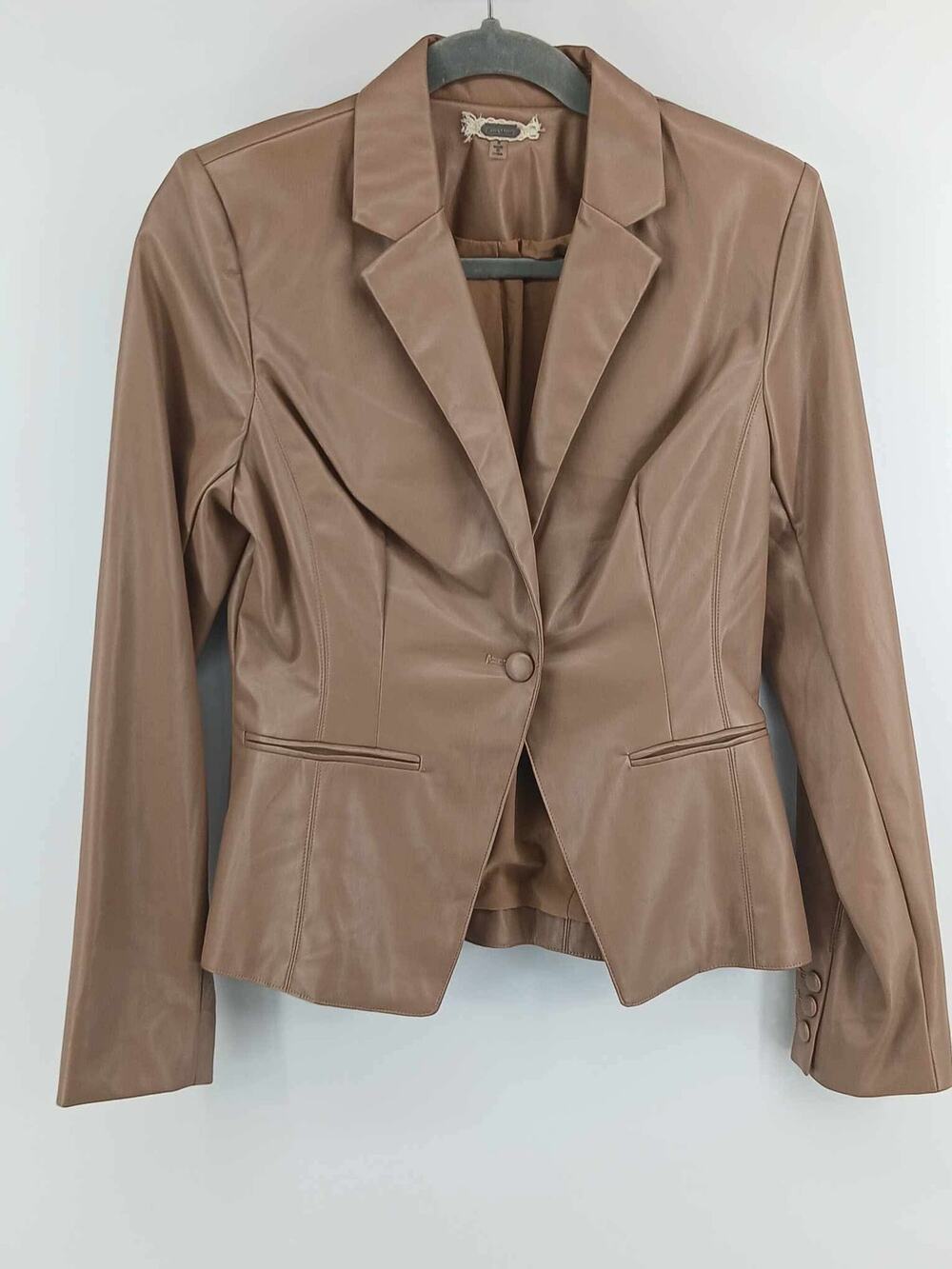 Small business casual Faux leather blazer,tailored jacket